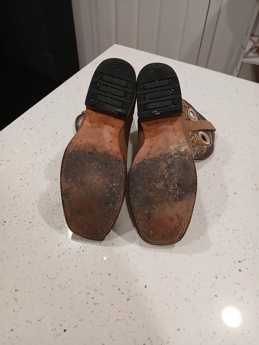 Potrero Boots Men’s Leather Cowboy Boots 5 US 24 Mex Oil Resistance Sole